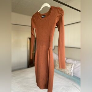 NWOT BCX Ribbed Brown-Orange Sweater Dress